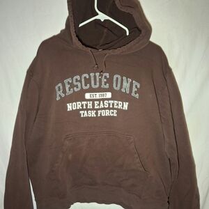 Aeropostale Brown Hoodie with White Print